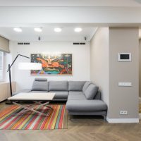 Šiuolaikinio stiliaus gyvenamojo kambario apšvietimas