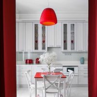 Pendant lamp with a red light