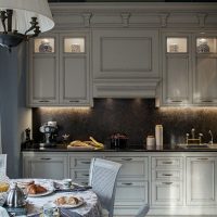 Kitchen cabinets with integrated lighting