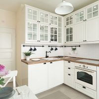 White kitchen L-shaped configuration