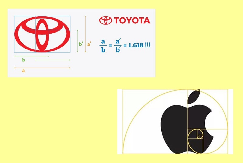 Golden ratio in the logos of famous companies