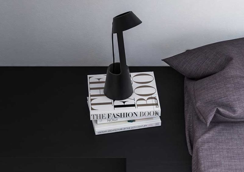 Small table lamp in bedroom decor