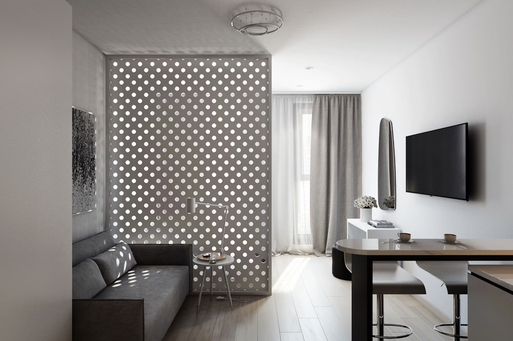 Dizajn stana = studiji s jednim prozorom u minimalističkom stilu