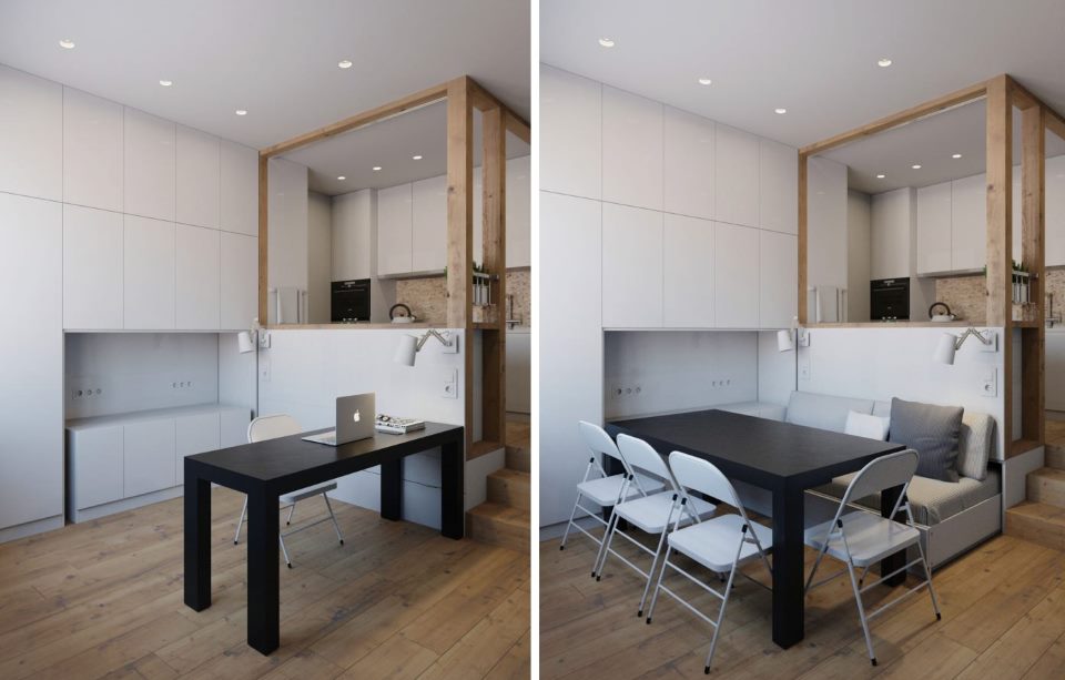 Transformation of the interior with the help of combination furniture