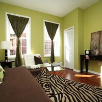 Carpet in the living room with black and white stripes