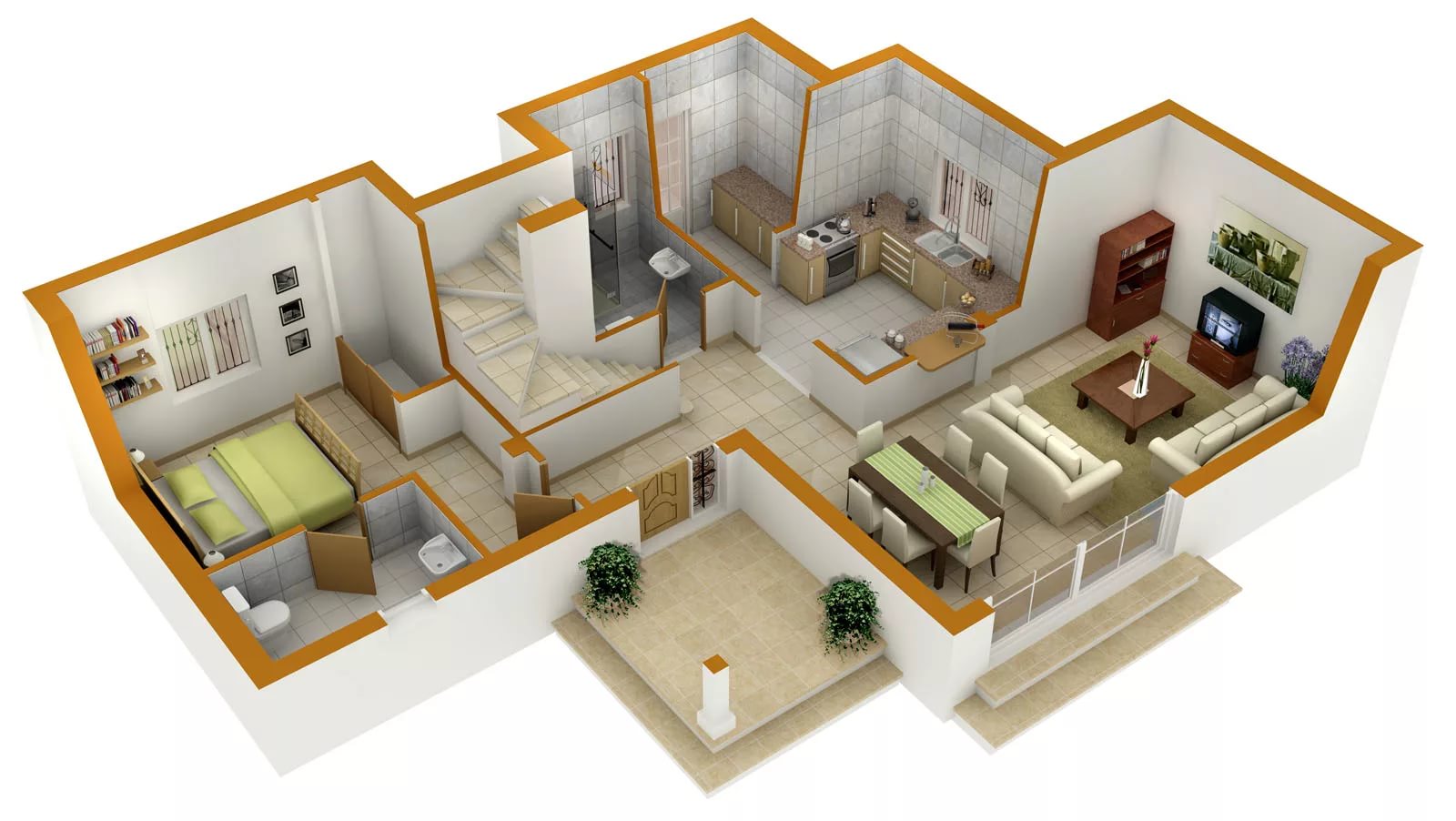 Design intérieur d'une maison privée avec trois salons