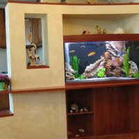 Cloison légère avec un aquarium plat