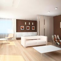 A barna és a bézs kombinációja a nappali kialakításában