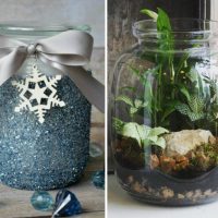 Decorative filling of glass jars for interior decoration