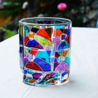 Stained glass glass cup