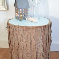 Table de chevet décorative en bois de chanvre