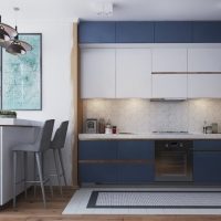 Minimalist blue kitchen