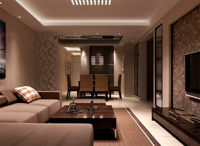Bruin meubilair in een moderne woonkamer