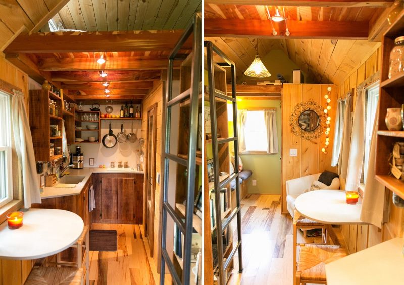 L'intérieur d'une petite cuisine dans une maison de campagne