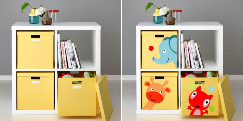 Decorazioni di mobili per bambini con bellissimi adesivi