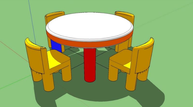 Modèle 3D de mobilier pour enfants dans le programme ScetchUp