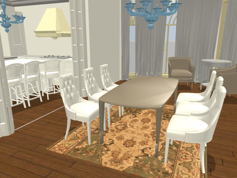 Conception de la salle à manger à six chaises
