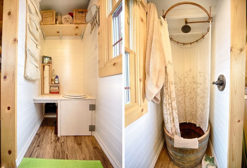 Installation d'une salle de bain dans une maison de vie saisonnière