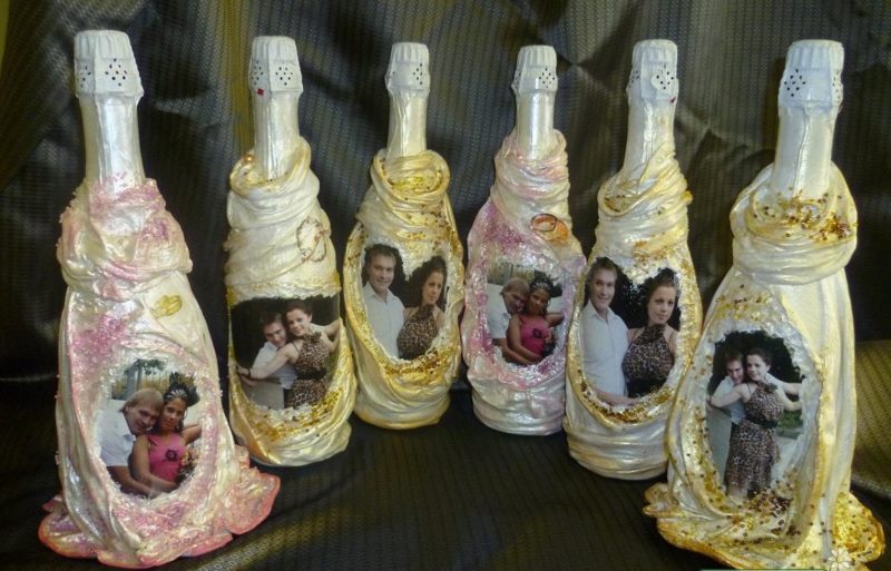 Décoration de bouteilles de champagne à faire soi-même pour un mariage