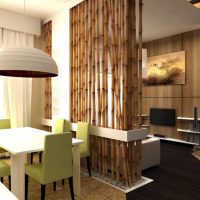 Salon design avec cloison en bambou
