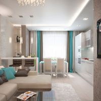 Keuken woonkamer met turquoise accenten