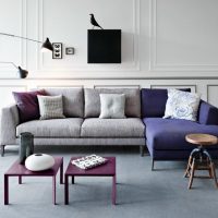 Ъглов комбиниран цвят на дивана
