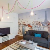 Párizs rajza a nappali falán
