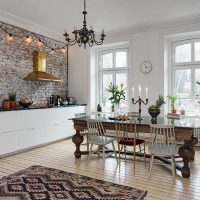 Cuisine-salle à manger de style scandinave