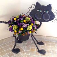 Pot de fleur en forme de chat