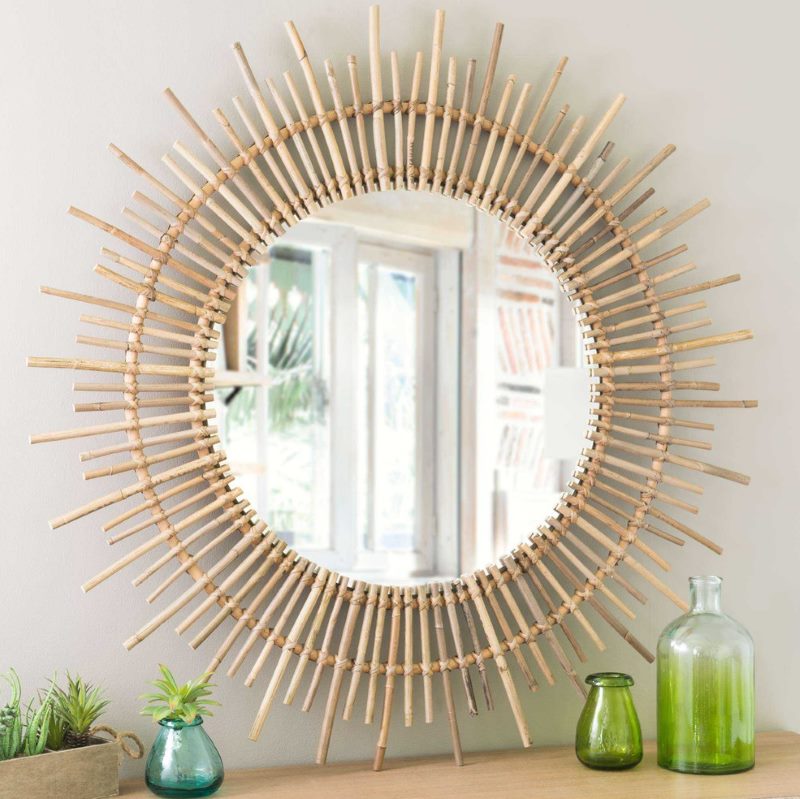 Decorazione specchio di bambù fai da te