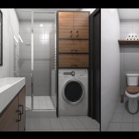 Conception d'une salle de bain séparée dans un appartement de deux pièces