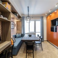 Single living room kitchen