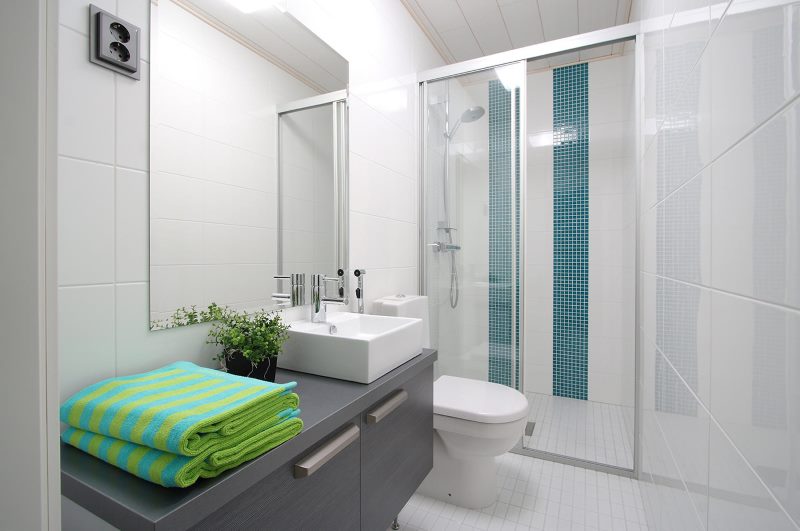 Bathroom interior with shower