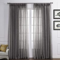 Translucent curtains on the living room door