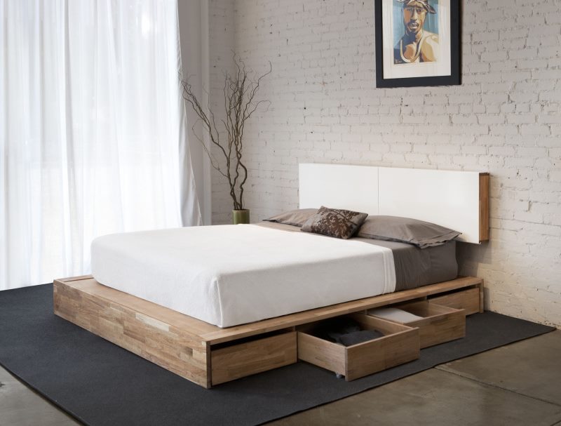 Interno camera da letto in stile minimalista