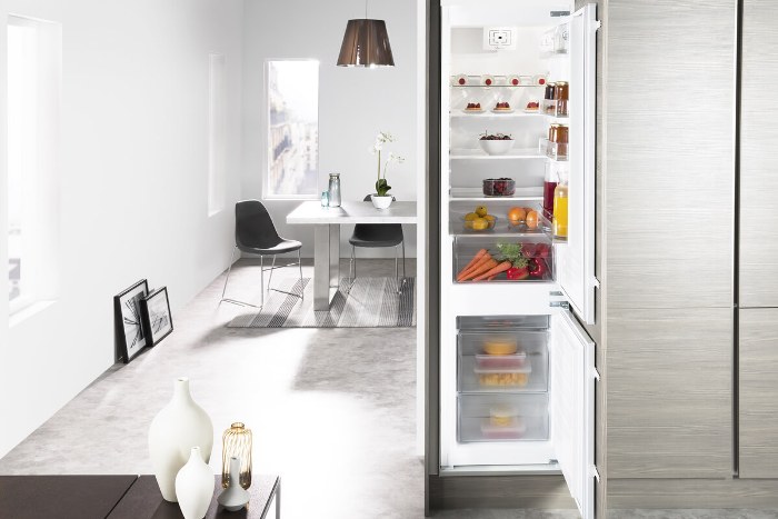 Kitchen and refrigerator design.