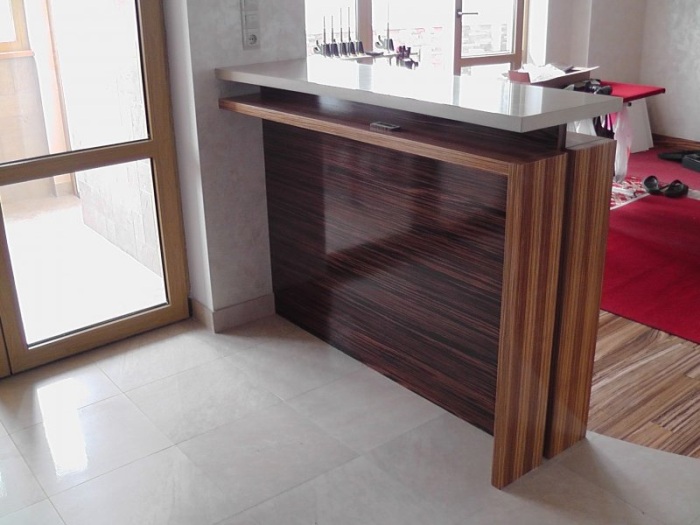 Bar counter wooden.