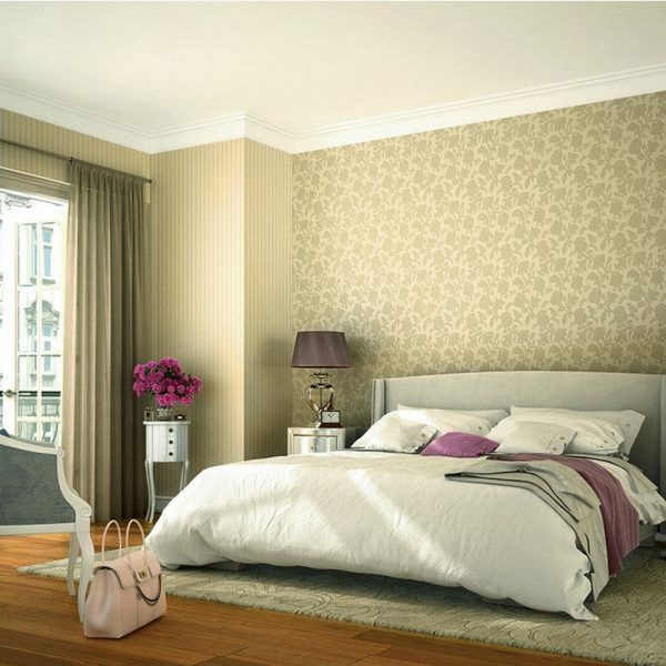 Le papier peint non tissé pour la chambre à coucher peut être attribué à l'une des options de design les plus chères en 2019.