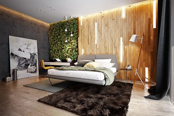 غرفة النوم ذات التصميم البيئي باهظة الثمن ومدهشة بجمالها.