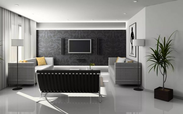 Avendo selezionato correttamente lo sfondo per la sala, puoi creare una buona impressione e formare un'immagine generale della stanza.